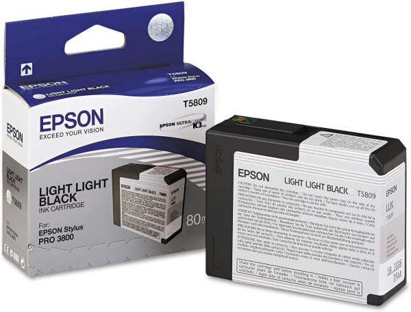 Original Epson C13T580900 / T5809 Tinte light light black 80 ml