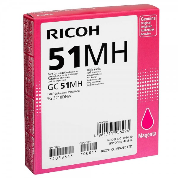 Original Ricoh 405864 / GC-51 MH Tinte magenta 2.500 Seiten