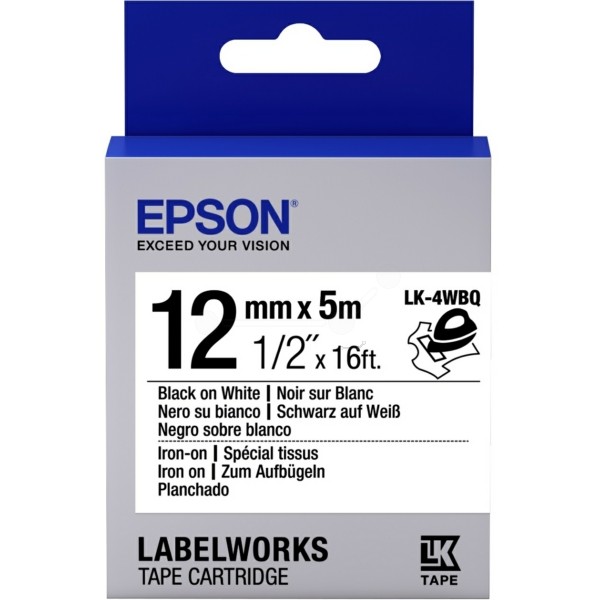 Original Epson C53S654024 / LK-4WBQ DirectLabel-Etiketten schwarz auf weiss