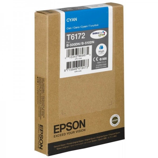 Original Epson C13T617200 / T6172 Tinte cyan High-Capacity 100 ml 7.000 Seiten