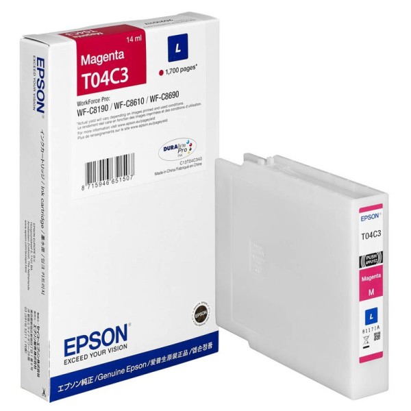 NEUOriginal Epson C13T04C34N / T04C3 Tinte magenta 14 ml 1.700 Seiten