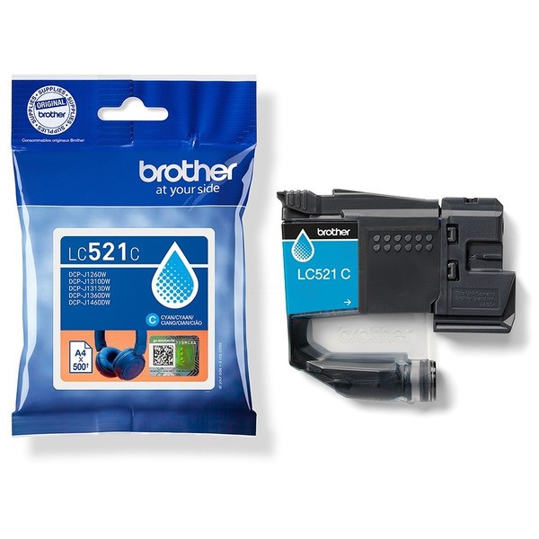 NEUOriginal Brother LC-521C Tinte cyan 500 Seiten