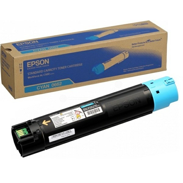 Original Epson C13S050662 / 0662 Toner-Kit cyan 7.500 Seiten