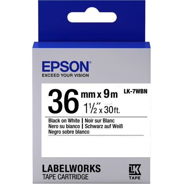 Original Epson C53S657006 / LK-7WBN DirectLabel-Etiketten schwarz auf weiss