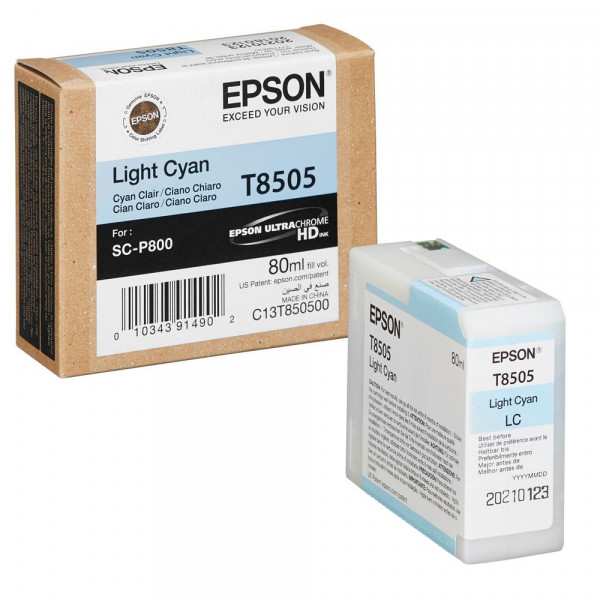 Original Epson C13T85050N / C13T850500 / T8505 Tinte photo cyan 80 ml