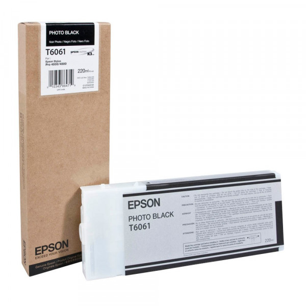 Original Epson C13T606100 / T6061 Tinte photo black 220 ml