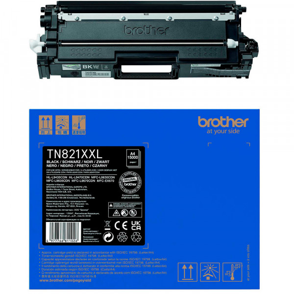 Original Brother TN-821XXLBK Toner black High-Capacity 15.000 Seiten