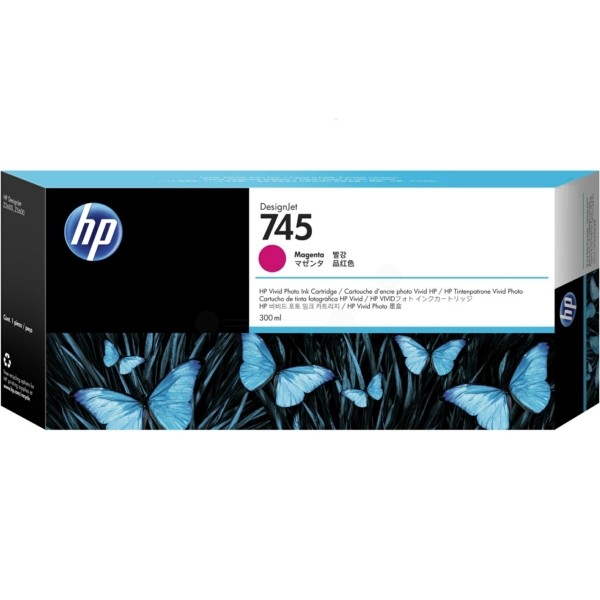 Original HP F9K01A / 745 Tintenpatrone magenta 300 ml