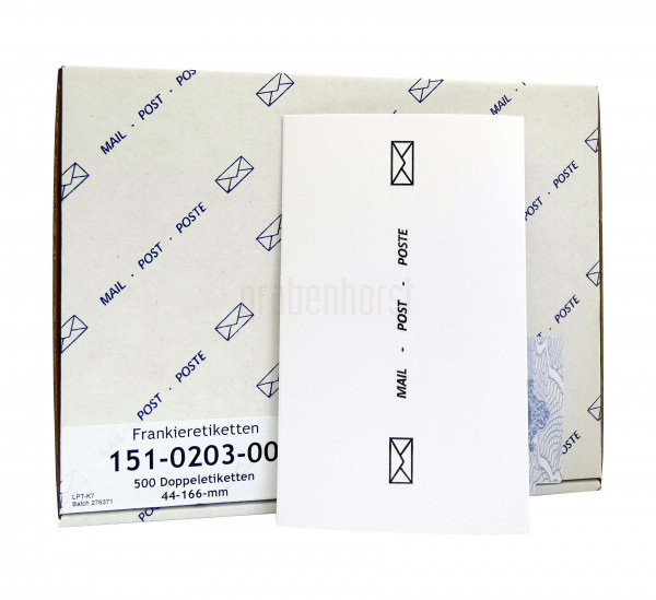 Alternativ Frankieretikett Universal 166 x 44 mm, weiß, 2 Etiketten per Blatt, VE a 500 Blatt