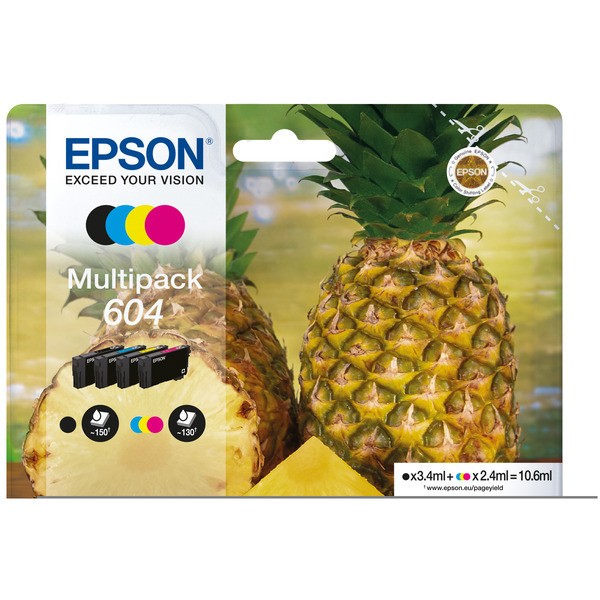 Original Epson C13T10G64020 / 604 Tinte MultiPack Bk,C,M,Y Blister 150pg + 3x130pg