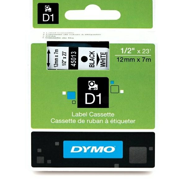 Original Dymo 45013 / S0720530 DirectLabel-Etiketten schwarz auf weiss 12mm x 7m