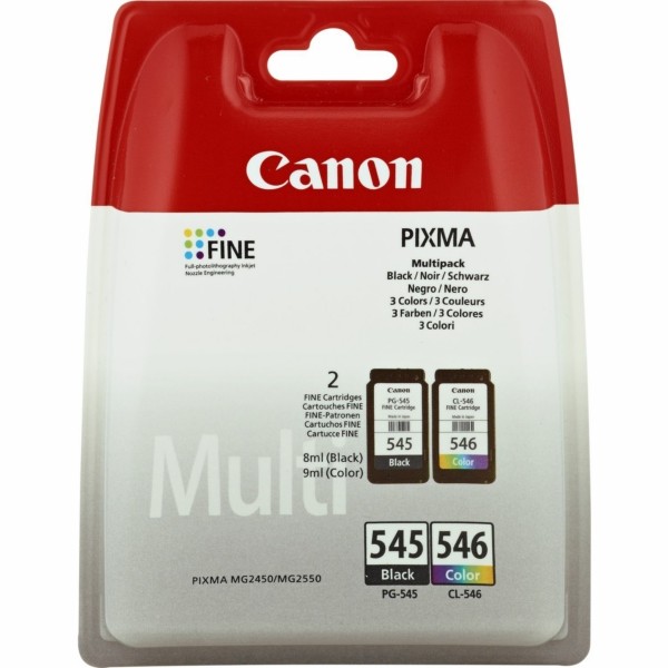 Original Canon 8287B008 / PG-545 CL 546 Tinte Multipack black + color 180 Seiten