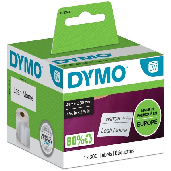 Original Dymo 11356 / S0722560 DirectLabel-Etiketten weiss 41x89mm
