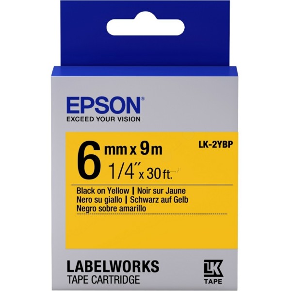 Original Epson C53S652002 / LK-2YBP DirectLabel-Etiketten schwarz auf gelb