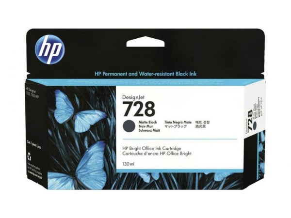 Original HP 3WX25A / 728 Tinte matt black 130 ml