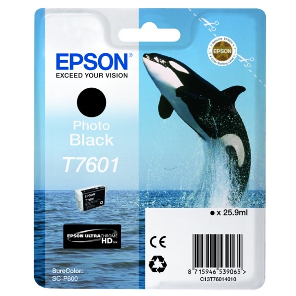 Original Epson C13T76014010 / T7601 Tintenpatrone schwarz foto 25,9 ml