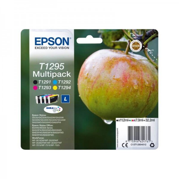 Original Epson C13T12954010 / T1295 Tinte MultiPack Bk,C,M,Y 11,2 ml + 3x7 ml