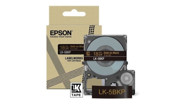 NEUOriginal Epson C53S672098 / LK-6TKN DirectLabel-Etiketten gold auf Transparent