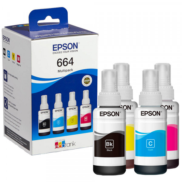 Original Epson C13T664640 / 664 Tinte MultiPack Bk,C,M,Y 70 ml