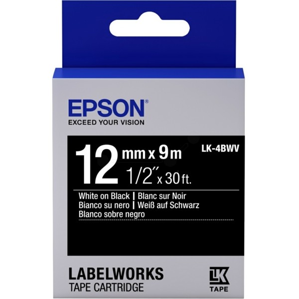 Original Epson C53S654009 / LK-4BWV DirectLabel-Etiketten schwarz auf weiss