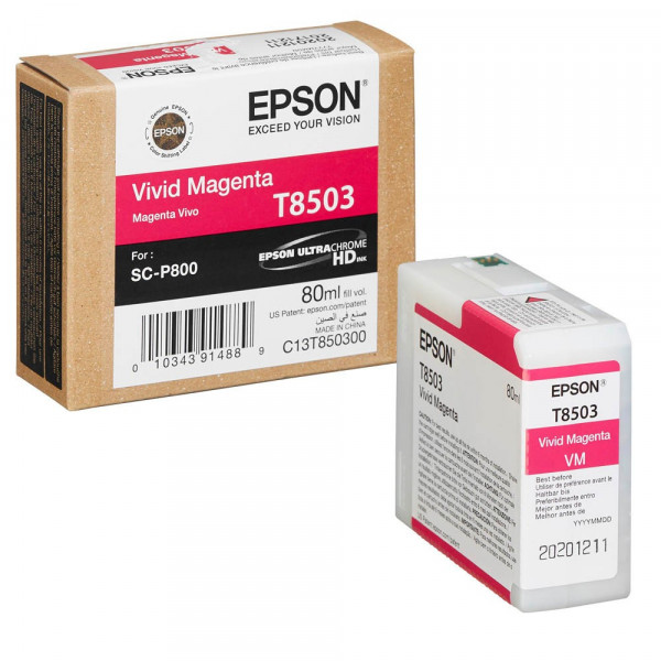 Original Epson C13T85030N / C13T850300 / T8503 Tinte magenta 80 ml