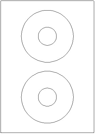 Klebeetiketten DIN A4, CD-Labels 117mm, Laser/Inkjet/Kopierer, 2 Etik/Bl, 100Bl/VE = 200Etik