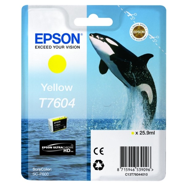 Original Epson C13T76044010 / T7604 Tintenpatrone gelb 25,9 ml 2.100 Seiten