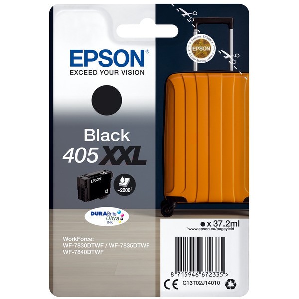 Original Epson C13T02J14010 / 405 XXL Tintenpatrone schwarz 37,2 ml 2.200 Seiten