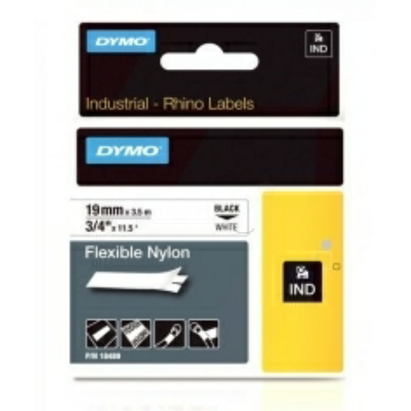 Original Dymo S0718120 7 18759 Farbband Nylonband schwarz auf weiss 19mm x 3,5m