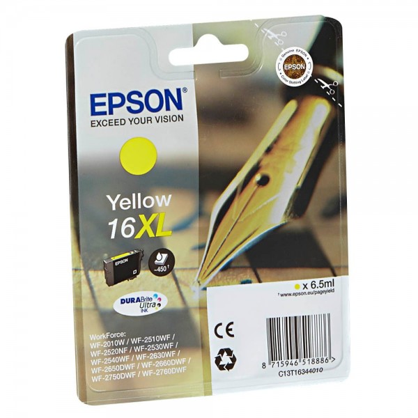 Original Epson C13T16344010 / 16XL Tinte yellow XL 6,5 ml 450 Seiten