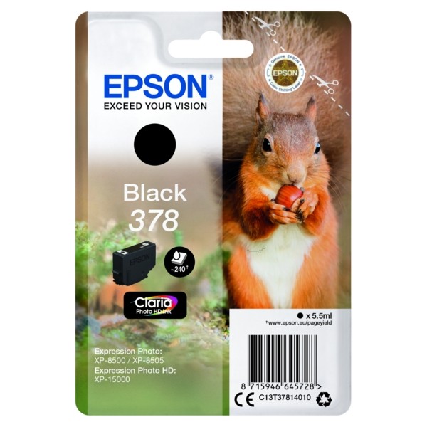 Original Epson C13T37814010 / 378 Tintenpatrone schwarz 5,5 ml 240 Seiten