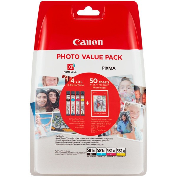 Original Canon 2052C004 / CLI-581XL Tinte Multipack (Inhalt: bk,c,m,y)