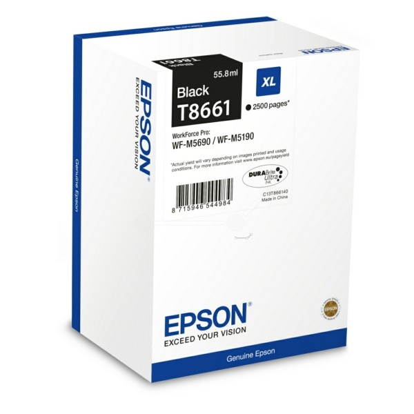 Original Epson C13T866140 / T8661 Tintenpatrone schwarz 55,8 ml 2.500 Seiten