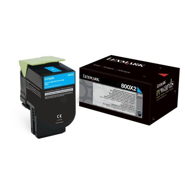 Original Lexmark 80C0X20 / 800X2 Toner-Kit cyan 4.000 Seiten