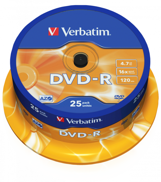 Original Verbatim DVD-R (16X) 4,7 GB (25er-Spindel)