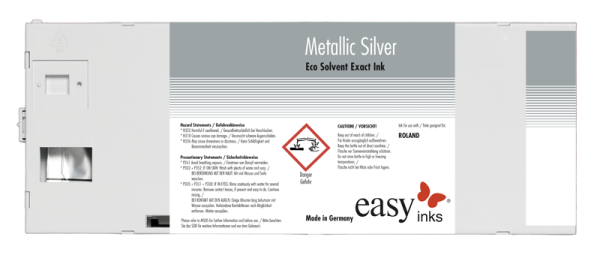 Metallic-Silber Eco Solvent Exact Tinte für Roland, 220 ml