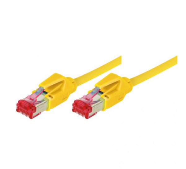 Patchkabel GELB Cat.6A SFTP, PiMF, Hirose, 10Gigabit 1m