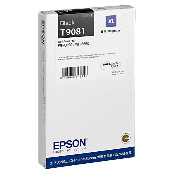Original Epson C13T908140 / T9081XL Tinte black 100 ml 5.000 Seiten