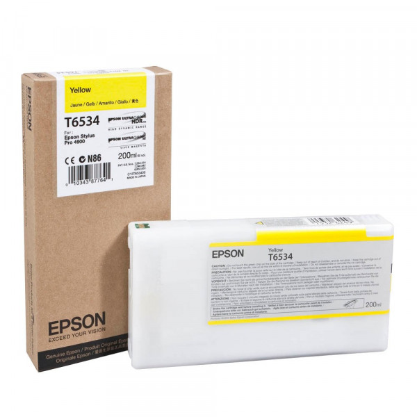 Original Epson C13T653400 / T6534 Tinte yellow 200 ml