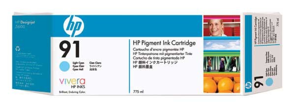 Original HP C9486A / 91 Tinte photo cyan 775 ml