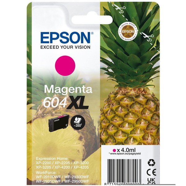 Original Epson C13T10H34020 / 604XL Tinte magenta High-Capacity Blister 4 ml 350 Seiten