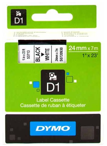 Original Dymo 53713 / S0720930 DirectLabel-Etiketten schwarz auf weiss 24mm x 7m