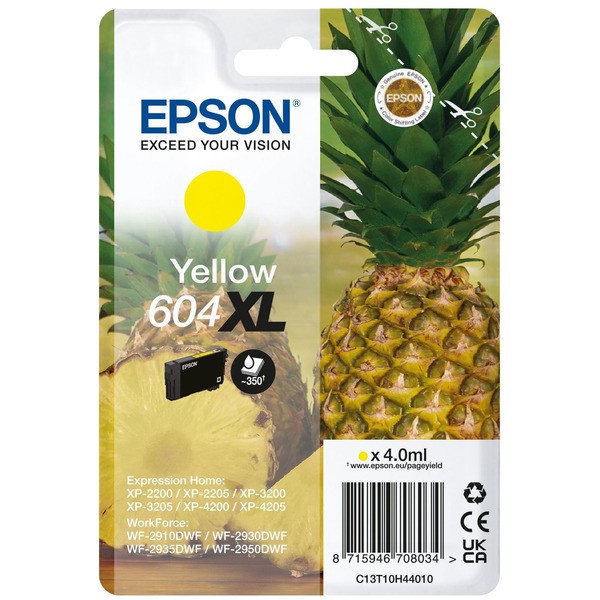 Original Epson C13T10H44010 / 604XL Tinte yellow High-Capacity 4 ml 350 Seiten