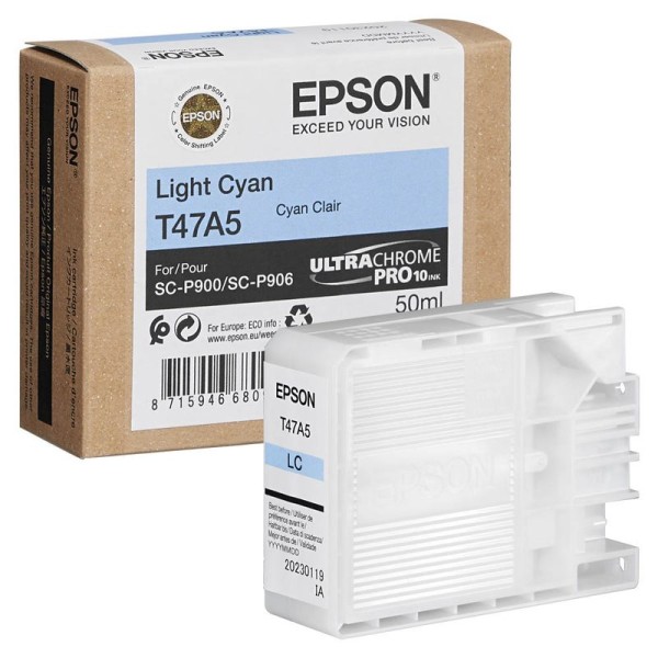 Original Epson C13T47A500 / T47A5 Tinte photo cyan 50 ml