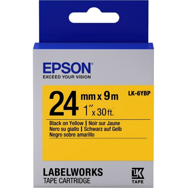 Original Epson C53S656005 / LK-6YBP DirectLabel-Etiketten schwarz auf gelb