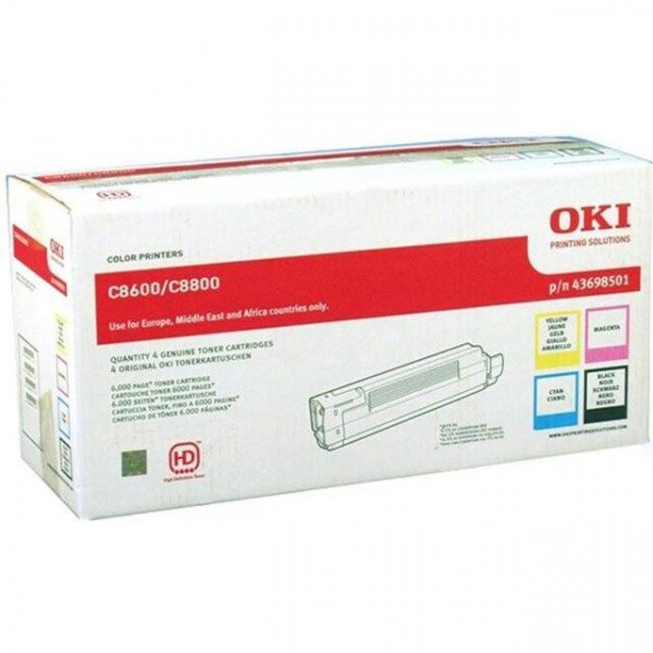 Original OKI 43698501 Toner Value-Kit (Inhalt: bk,c,m,y)