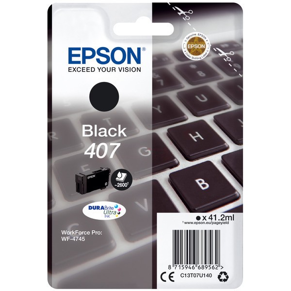 Original Epson C13T07U140 / 407 Tinte black 41,2 ml 2.600 Seiten