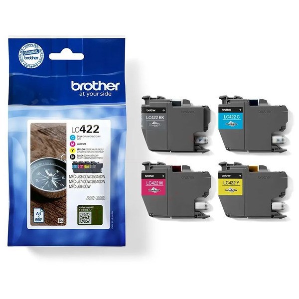 Original Brother LC-422VALDR Tinte MultiPack Bk,C,M,Y Blister 550 Seiten