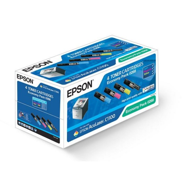 Original Epson C13S050268 / 0268 Toner Value-Kit (Bk,C,M,Y) 4500+3x1500