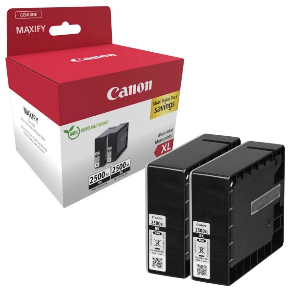 NEUOriginal Canon 9254B011 / PGI-2500XLBK Tinte black Doppelpack 70,9 ml 2.500 Seiten